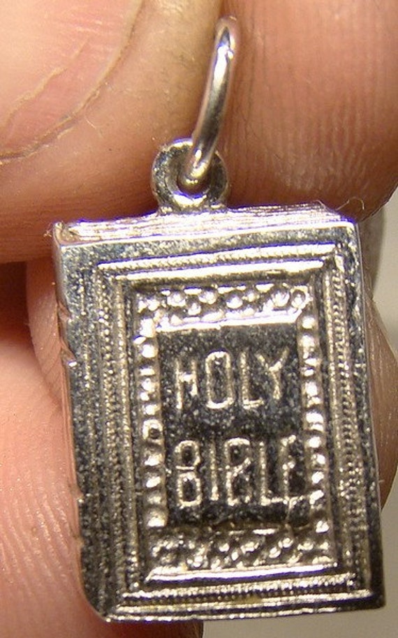 Vintage Sterling Holy Bible Charm or Pendant by FionaKennyAntiques