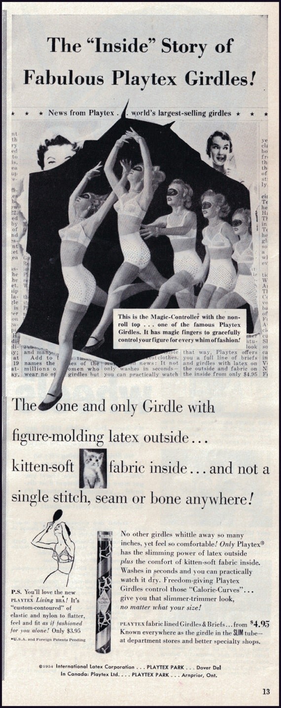 Items Similar To Playtex Girdles Vintage Ad From 1954 Lingerie Ad Magic Controller Ad With 