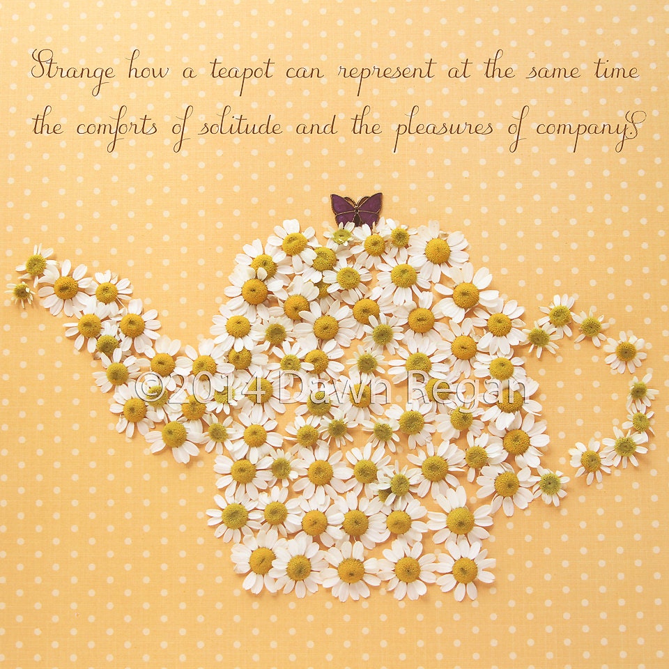  Daisy  Teapot Inspirational Quote  flowers pastel by 