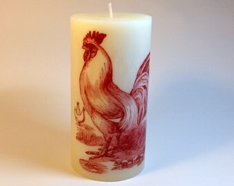 Red Rooster Kitchen Candle, Country Kitchen Decor Rooster Decor, Chicken Decor, Rooster Art, Backyard Chickens, Decorative Candle,