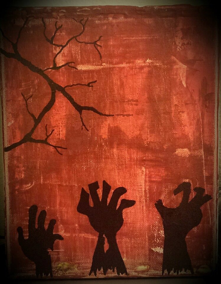 Zombie Apocalypse Melted Crayon Painting // by OwlVisionCreations