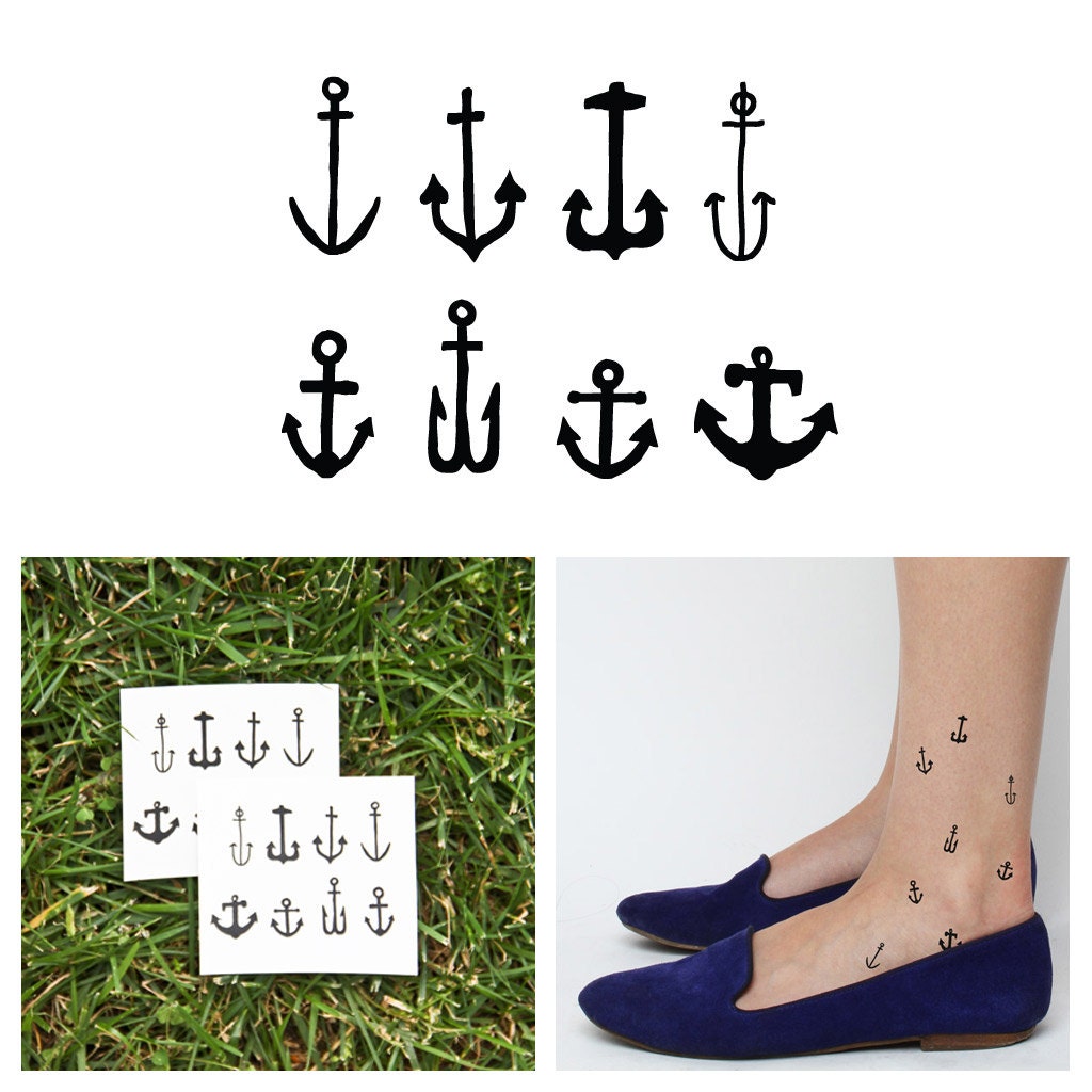 Anchors Temporary Tattoo Set of 2