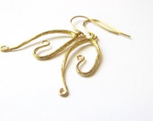 Gold Vine Earrings, Handmade Earrings, Gift for Her, Gold Earrings, Dangle Earrings, Brass Earrings