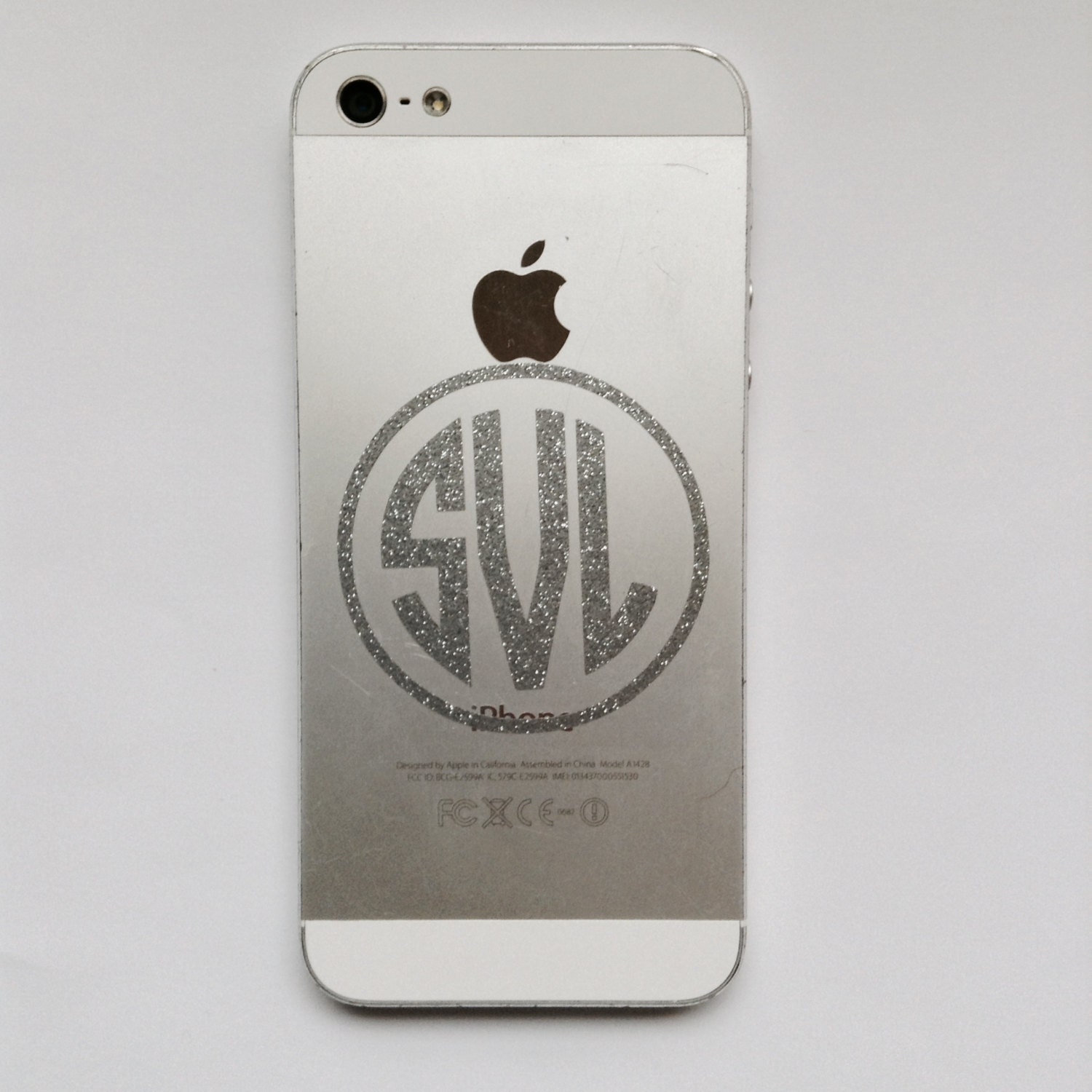 2 Inch Glitter Monogram Phone Decal Sticker by SunshineVinyl