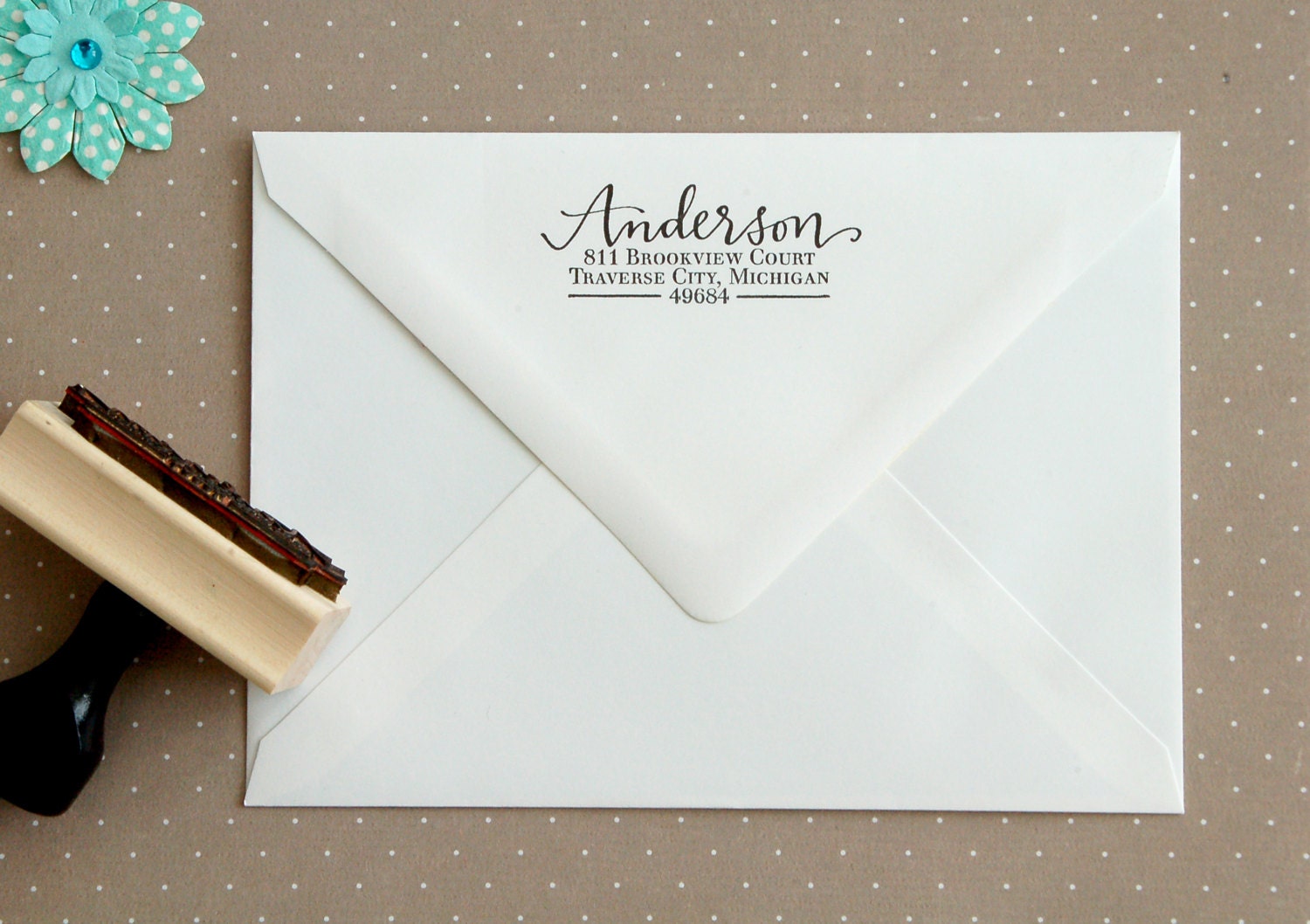 Return Address Stamp Personalized Calligraphy Stamp