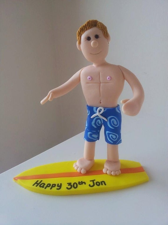 Items Similar To Surf Surfer Polymer Clay Cake Topper