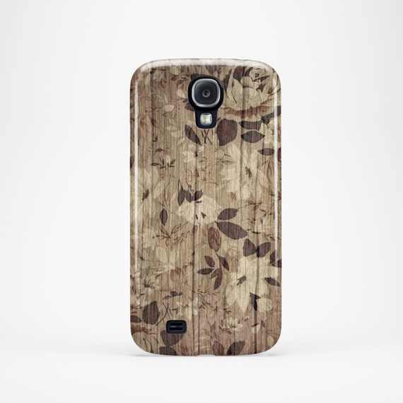 Floral samsung galaxy s4 case Wood samsung galaxy by OvercaseShop