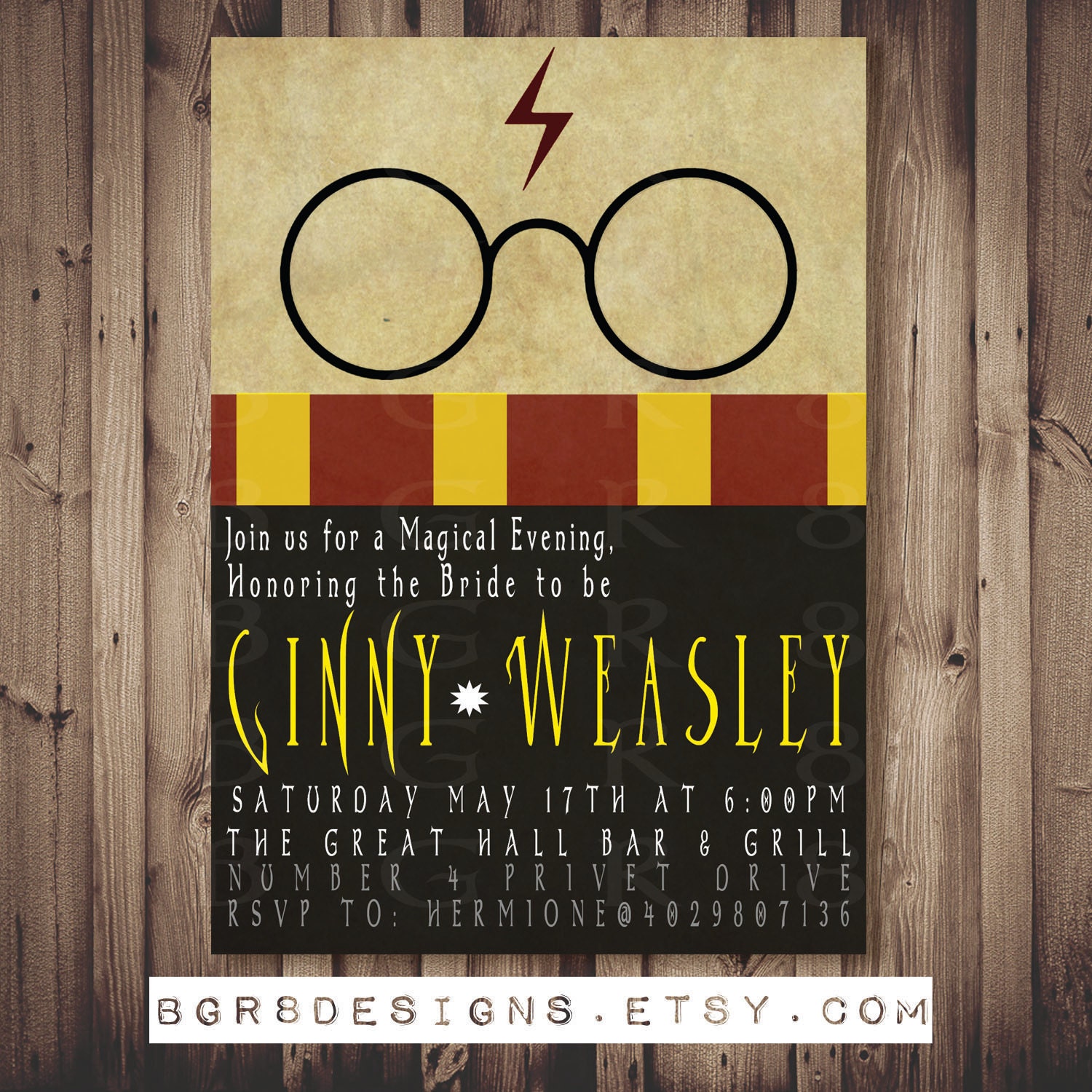 HARRY POTTER Inspired Bridal Shower / by TotallyInvited on Etsy