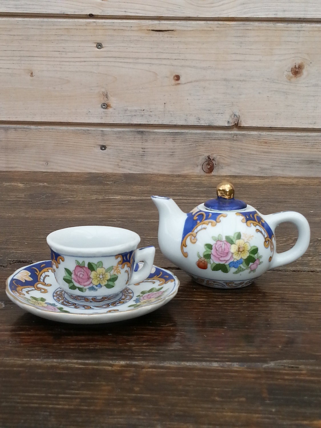Home Decor, mini set, Asian Tea Set, Ceramic Tea set, Vintage Small Tea
