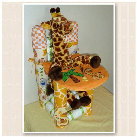 Items similar to Diaper High Chair Custom Diaper Cake Baby Shower