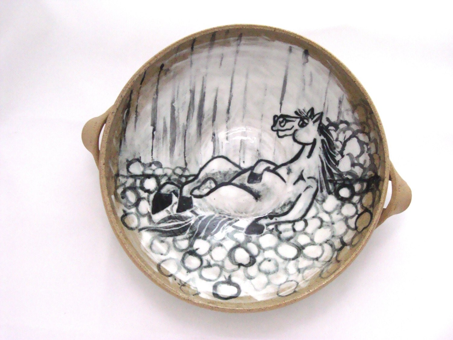 Horse dish Serving horse bowl Stuffed horse by KUCHERIASHKA