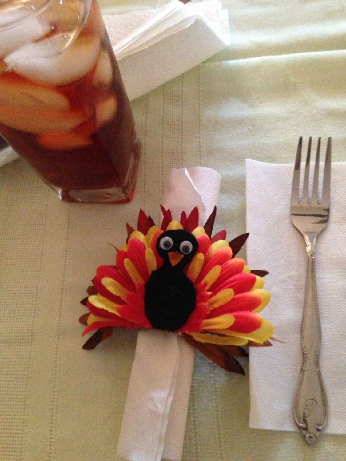 Turkey Napkin Ring Holders Burlap and by ChiclyPutWreathsandM