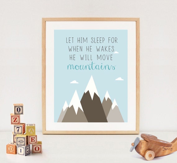 let him sleep printable quote baby boy nursery wall art