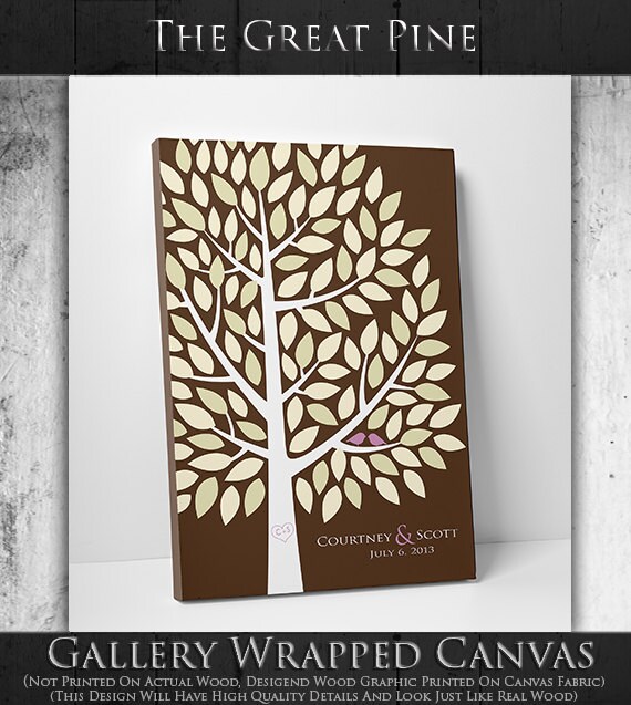 Wedding Guest Book - Custom Wedding Guest Book - Custom Wedding Print - Canvas or Print 55-150 Guests - 16x20 Inches by WeddingTreePrints