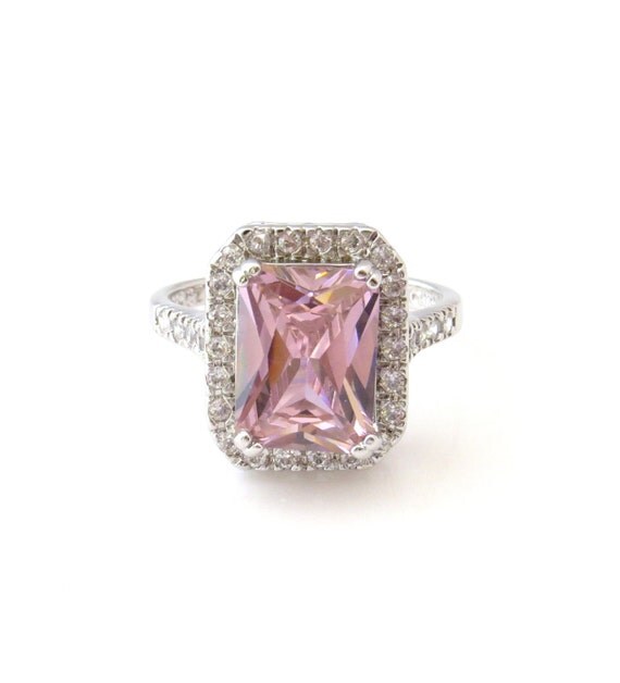 Man made pink diamond engagement rings