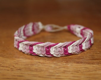 Pink Ombre Fishbone Hemp Bracelet