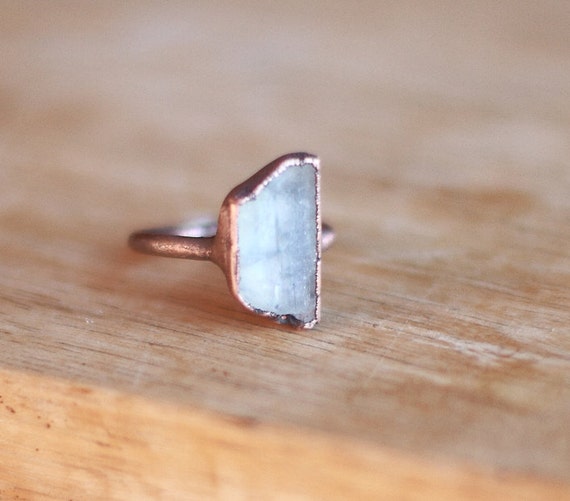 Raw Aquamarine Ring Raw Stone Ring Gemstone Ring Crystal Ring