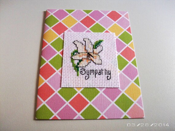 Sympathy CrossStitch Greeting Card Sympathy embroidery