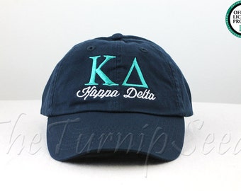 Kappa Delta Sorority Baseball Cap - Custom Color Hat and Embroidery.