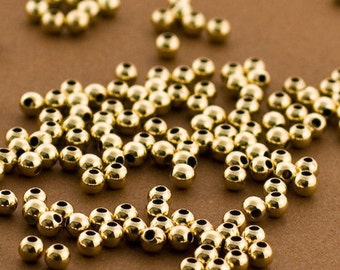 Gold filled Beads, 3mm Gold filled Round Beads, Seamless Gold fill Beads, 14k 14/20 round Beads, 100 PCS, Round gold Beads 3MM