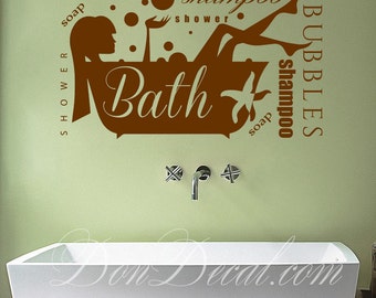 etsy wall Art  bathroom Sticker Art Decal Wall Decals DonDecal Vinyl decals by Bathroom Wall