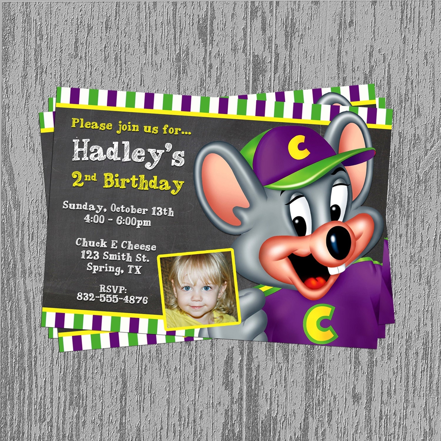 Dormouseworld Chuck E Cheese Birthday Party Invitations