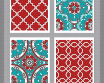 Turquoise Kitchen Print Teal Kitchen Art Decor Turquoise Kitchen Poster Teal Set Of Prints Set photo - 8