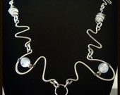 Waves and Moonstones Necklace