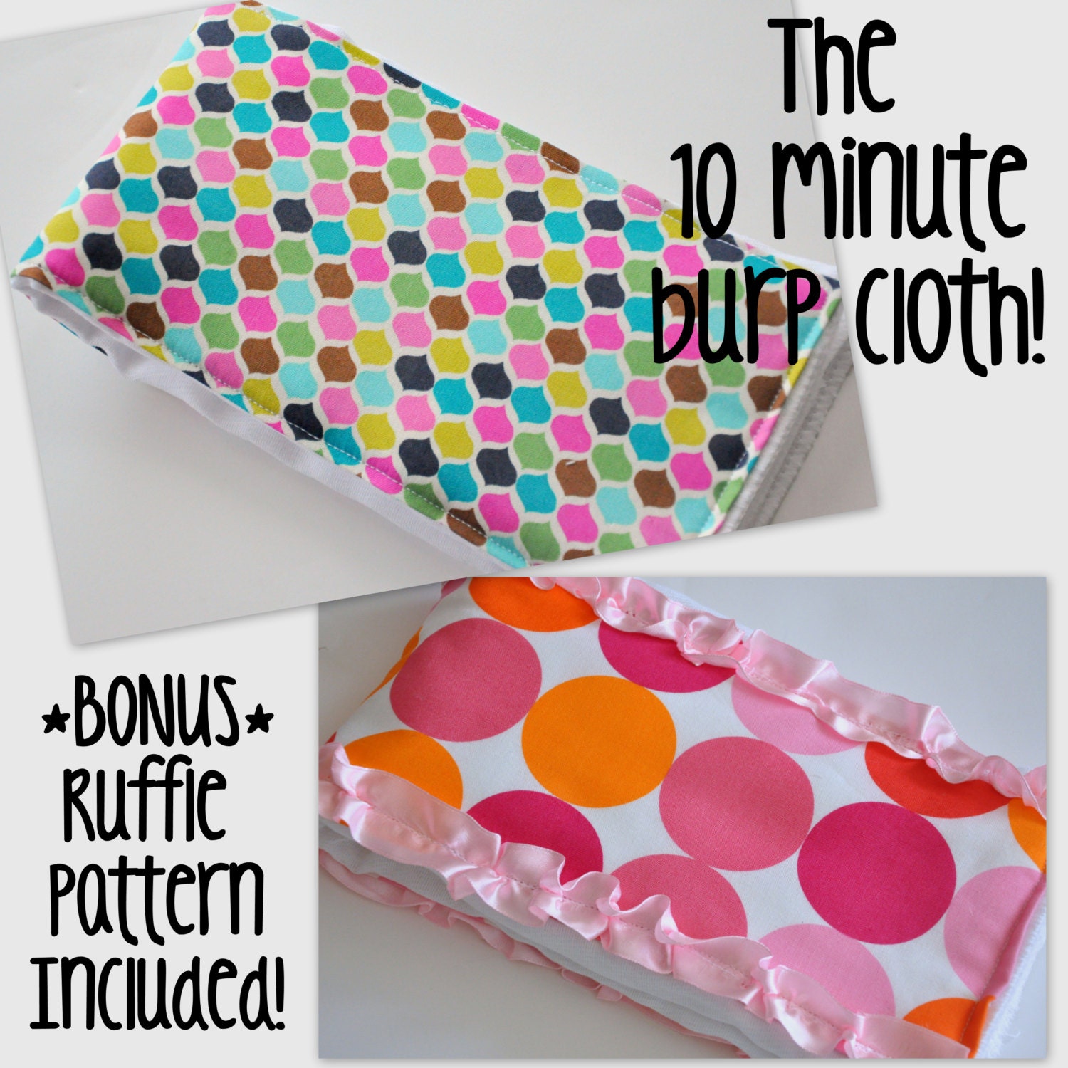 PDF The 10 Minute Burp Cloth Bonus Ruffle Pattern Included