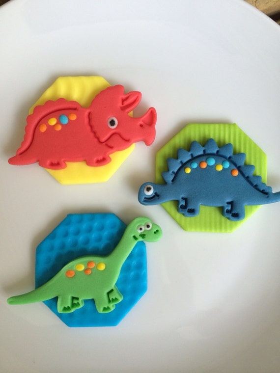 Fondant Dinosaur Cupcake toppers
