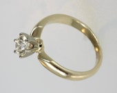 14K Yellow gold solitaire .51ct  ring free  ship.                 m108267