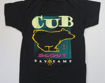 Cub Scout Day Camp T-Shirt Vintage 1980s Screen Stars S