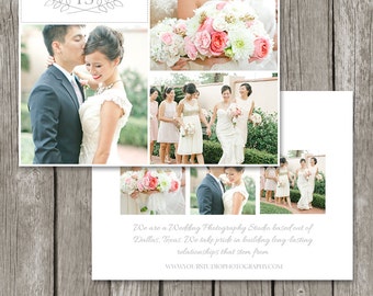 Photography Marketing Flyer Photo Card for Photographers - Wedding Photography Marketing Postcard Template Board - MC01