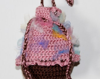 15% Off With Coupon Code DISCOUNT15 Crochet Cupcake Purse, Crochet Cupcake Bag