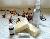 Natural Skin & Body Care Set / Toner, Soap, Lip Balm, Essential Oil