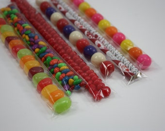 100 - Clear Candy Bags - Candy Tubes - Gumball Tubes - Gumball Bags - Party Favor - Wedding Supplies - Clear Gumball - Clear Cello Bags