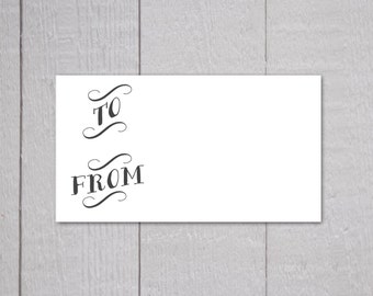 To and From Gift Tag Stickers, Package Stickers, Gift Wrapping Stickers (#303)