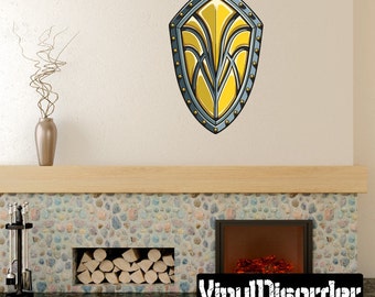 Sheild Wall Decal - Wall Fabric - Vinyl Decal - Removable and Reusable - ShieldUScolor001ET