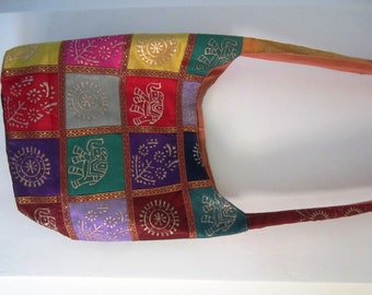 shoulder bag hobo sac hippie tribal indian elephant art crossbody sling ...