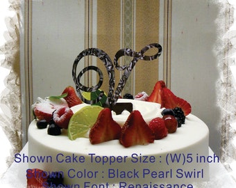 Monogram Wedding Cake Topper - 5"or 6" Beautiful Single Monogram letter Cake Topper ( Special Custom Made Initial Wedding Topper )