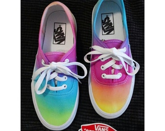 Tie Dye Vans Shoes, Rainbow Shoes, Hand Dyed Shoes, Tye Dye Vans ...