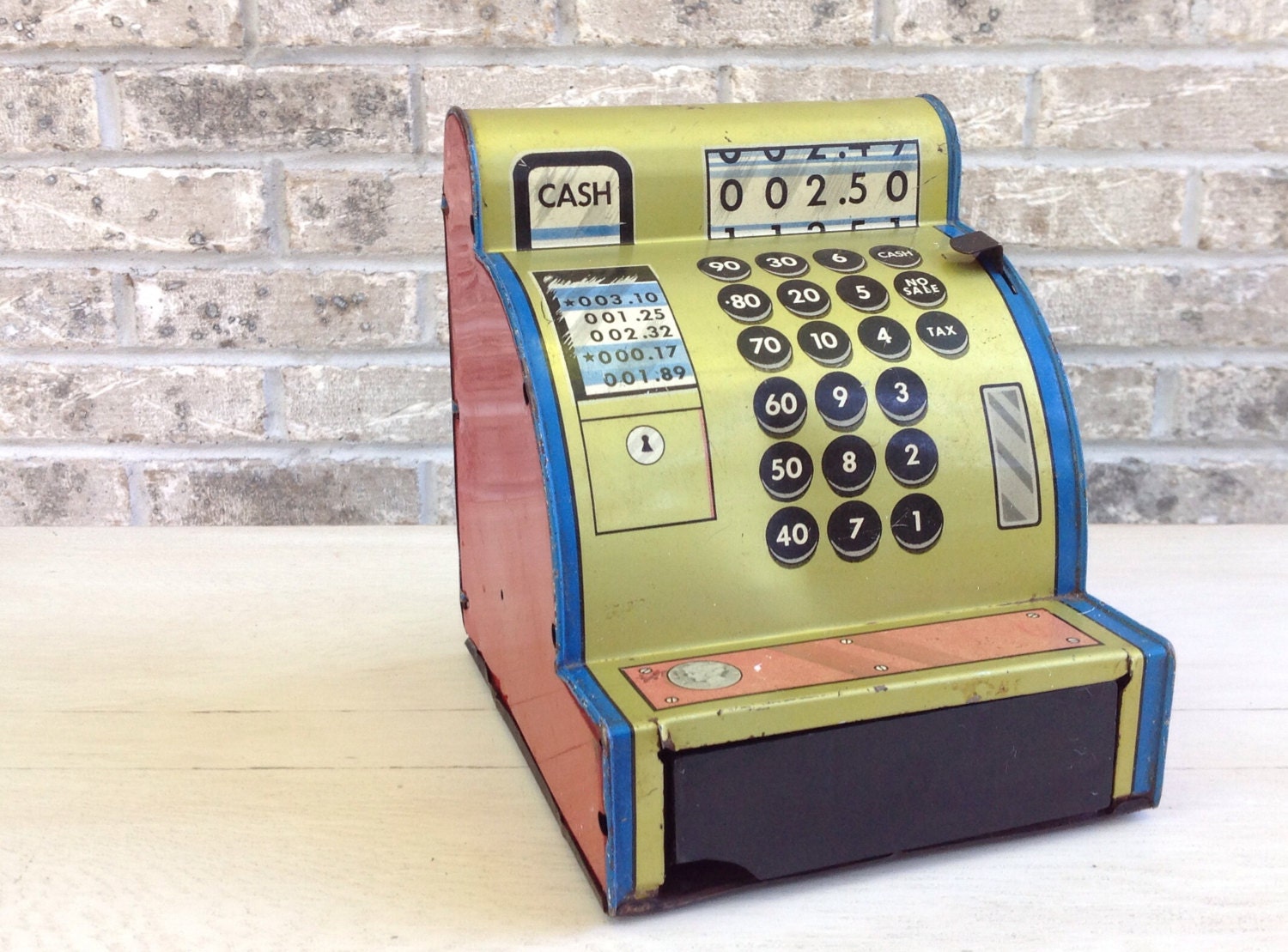 Vintage Toy Cash Register Tin