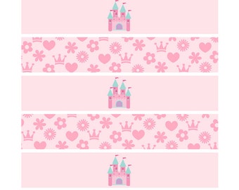 Princess Napkin wrappers, Napkin Holders printable, Napkin wrappers Printable, Pink Princess Party Printable, Princess Decorations