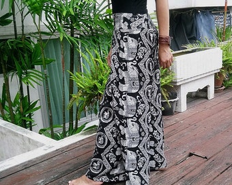 Skirt Wrap Pants Palazzo Harem Boho Printed Women Sarongs Clothing ...