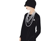 Coco Chanel - Vintage Inspired -  Illustration - Retro Art - Wall Decorations - Art Print - Wall Art Painting - Coco Chanel Perfume