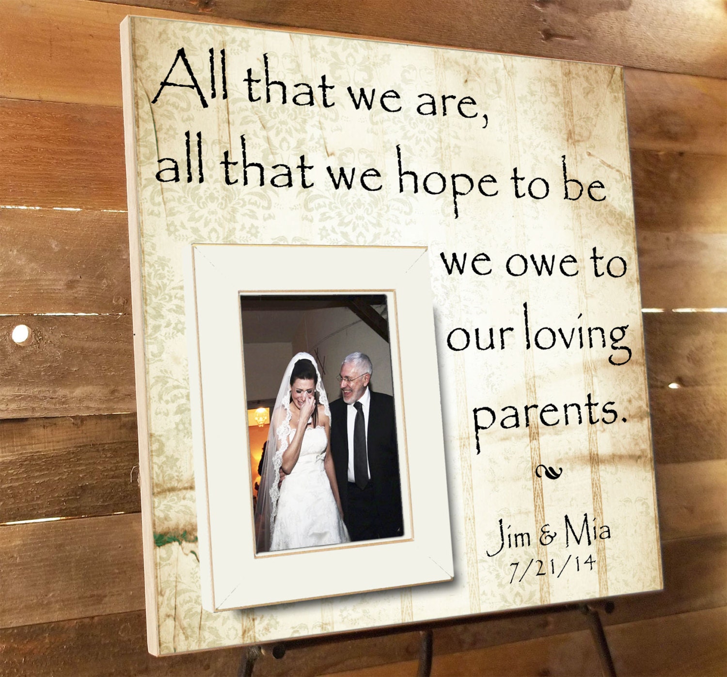 Parents Thank You Gift Wedding Frame Parents Gift Thank you