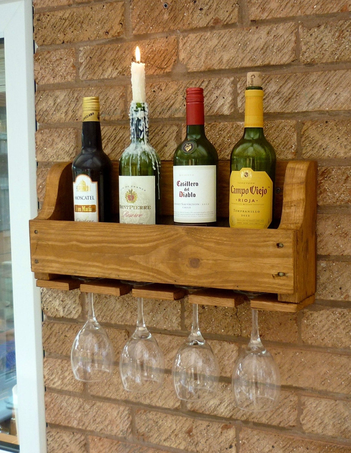 Rustic Wooden Wine Rack Antique Pine by Henwoods on Etsy