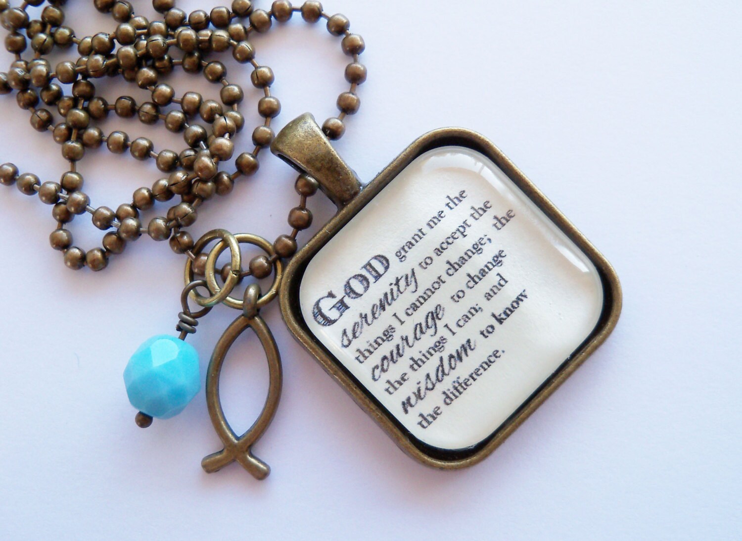 Serenity Prayer Necklace Cream God Grant Me The Serenity