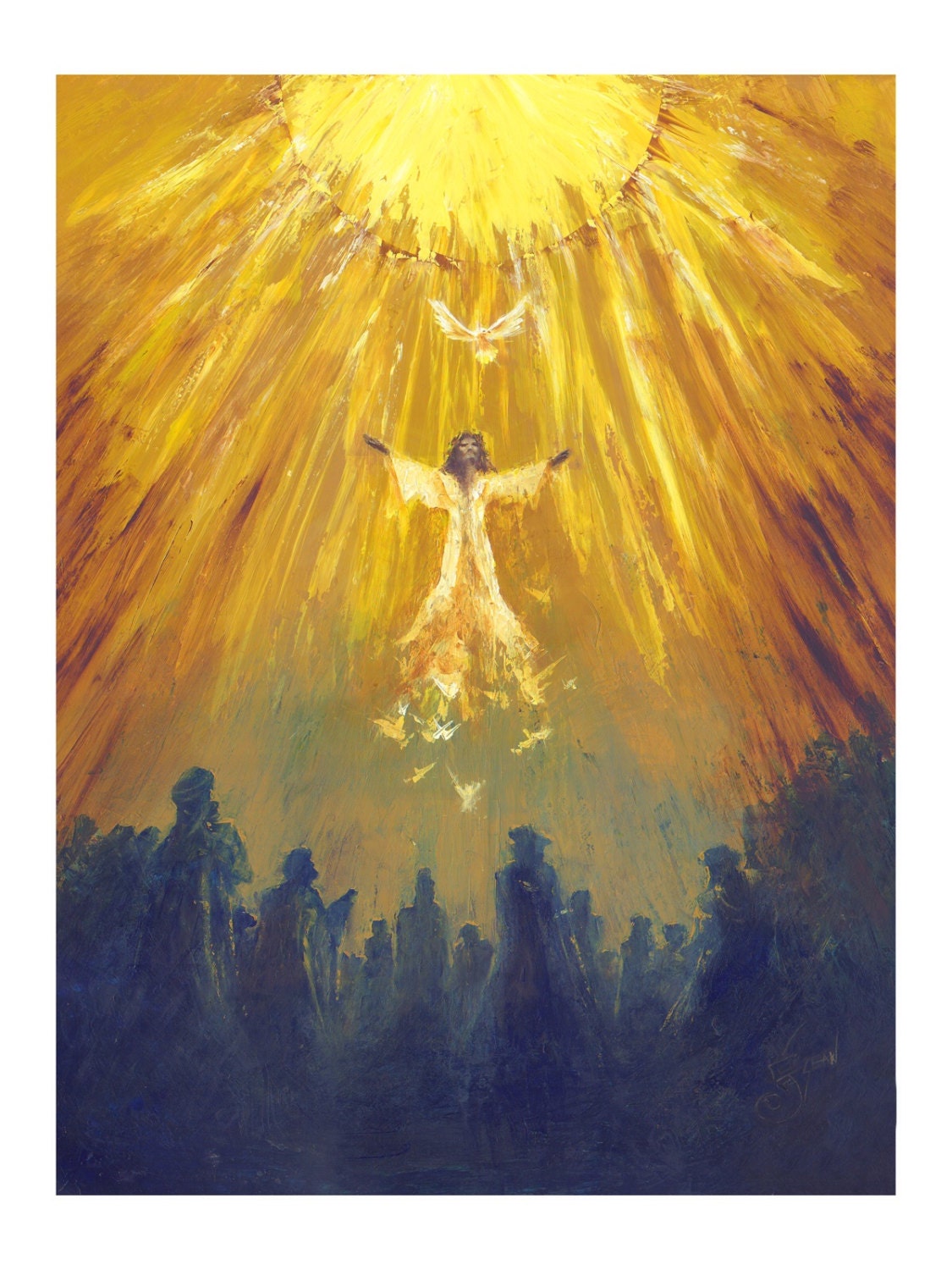 Ascension Of Christ Original Religious Art For Easter And