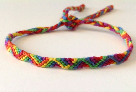 Rainbow Friendship Bracelet Rainbow Ribbon by LetsBraceOurselves